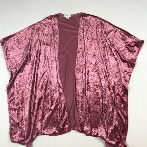 Blush Velvet Kimono Shall